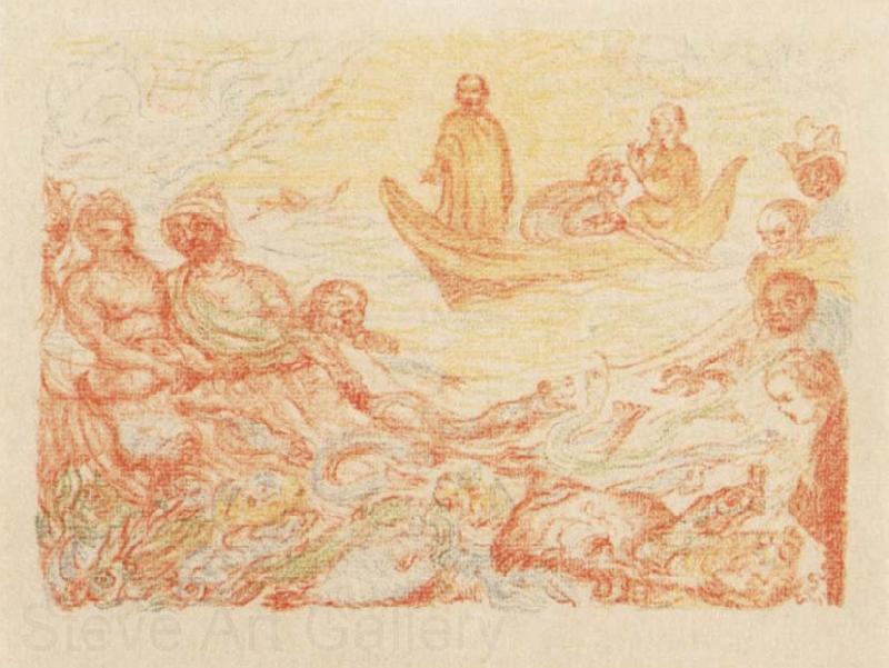 James Ensor The Miraculous Draft of Fishes Norge oil painting art